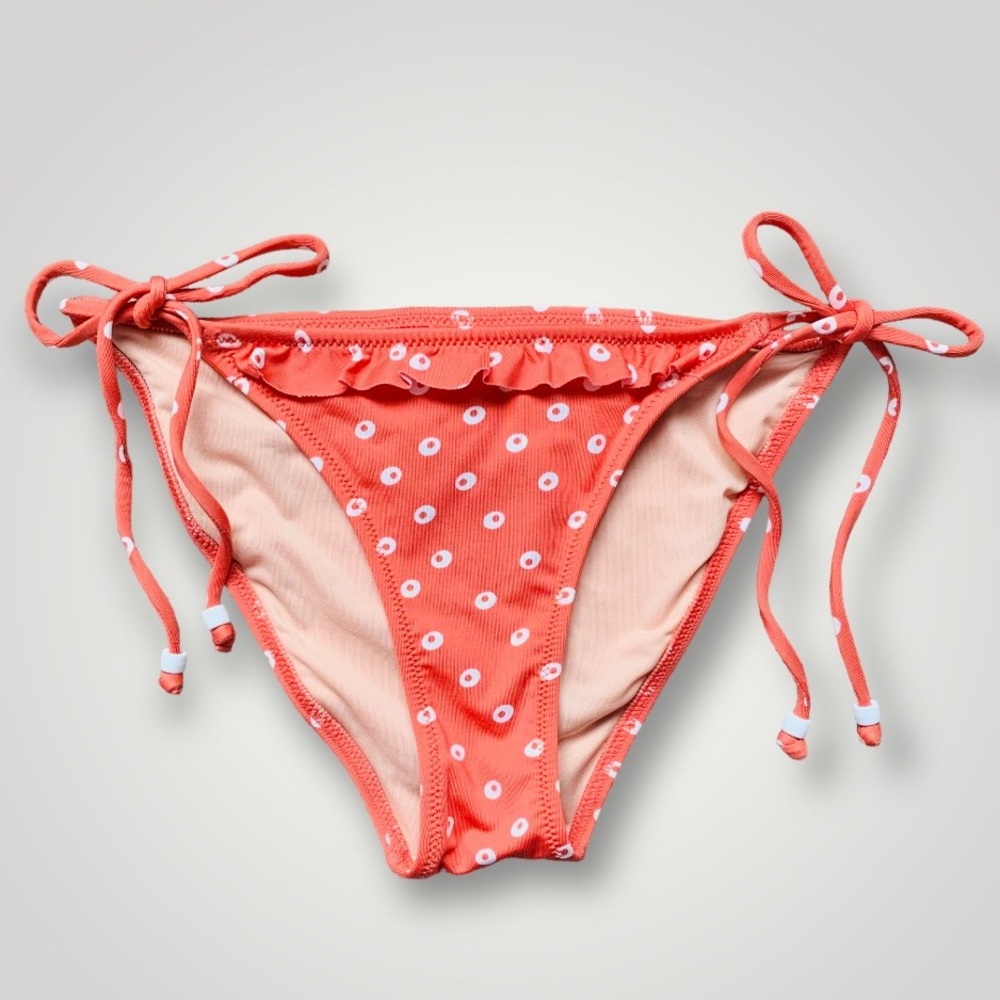 NWT J. Crew Coral Circle Print Bikini Bottoms